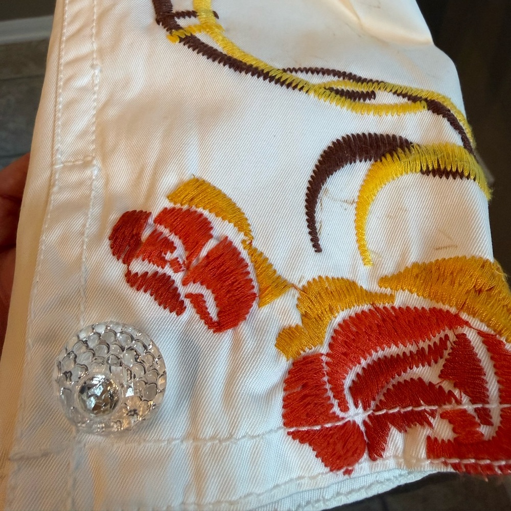 Johnny Was Embroidered White BlazerJacket Flower Los Angeles Designer READ - Picture 7 of 16